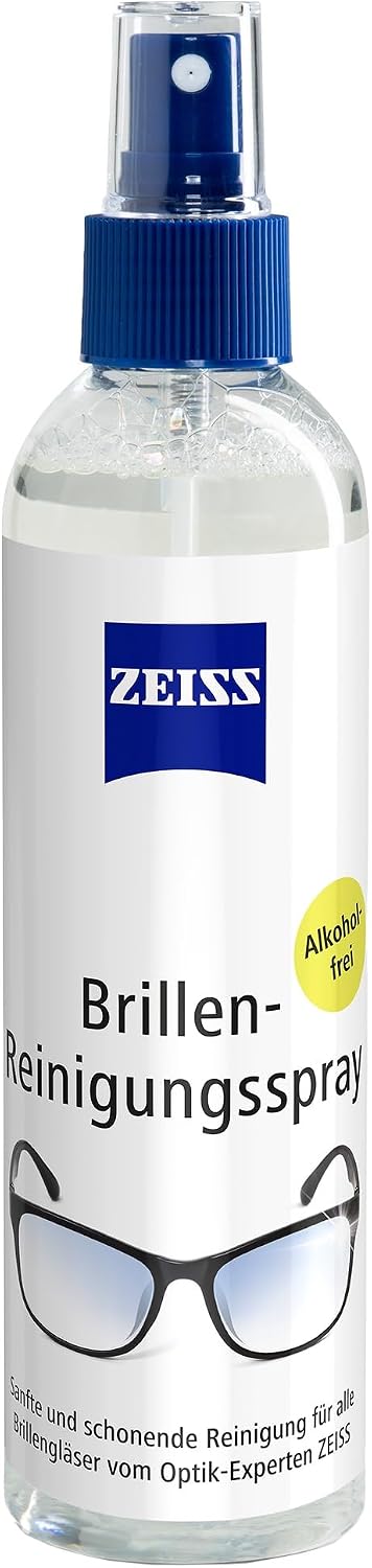 ZEISS Spray do czyszczenia okularów o pojemności 240 ml do delikatnego i gruntownego czyszczenia szkieł okularów – bezalkoholowy