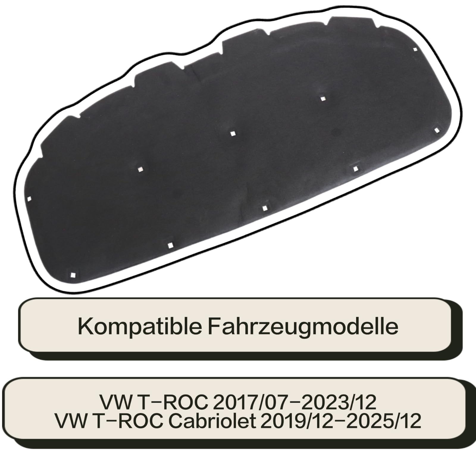 Dämpfung Motorhaube Dämmmatte Isolierung Dämpfungsmatte für VW T-ROC 2GA863831A 2GA863831