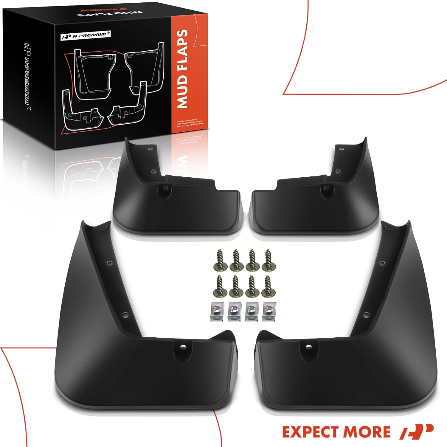 A-Premium Set of 4PCS Mud Flaps Splash Guards Mudguards Mudflaps with Hardware Kits Accessory Compatible with Nissan Murano, 2015 2016 2017 2018 2019 2020, Sport Utility, Front LH RH and Rear LH RH