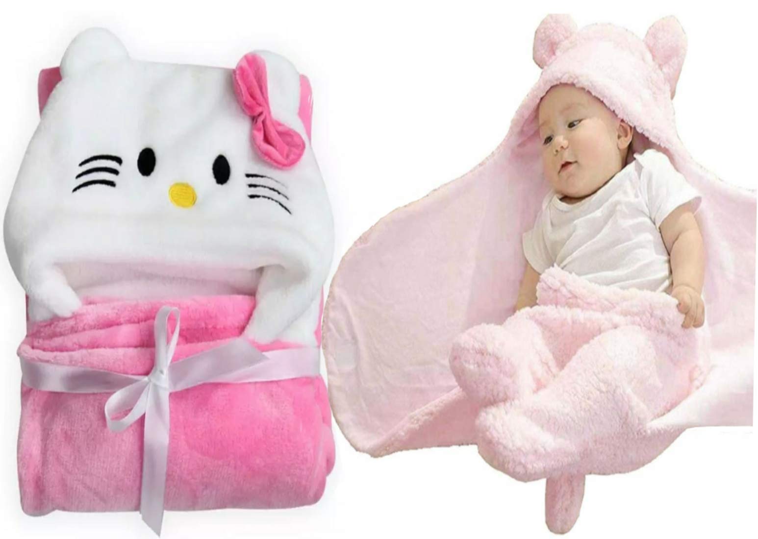 BRANDONN New Born Baby Blankets Combo Pack of Wrapper Cum Sleeping Bag with Baby Bath Towel Combo Pack of 2 (B07Q1DNTDB) Amazon Price History, Amazon Price Tracker