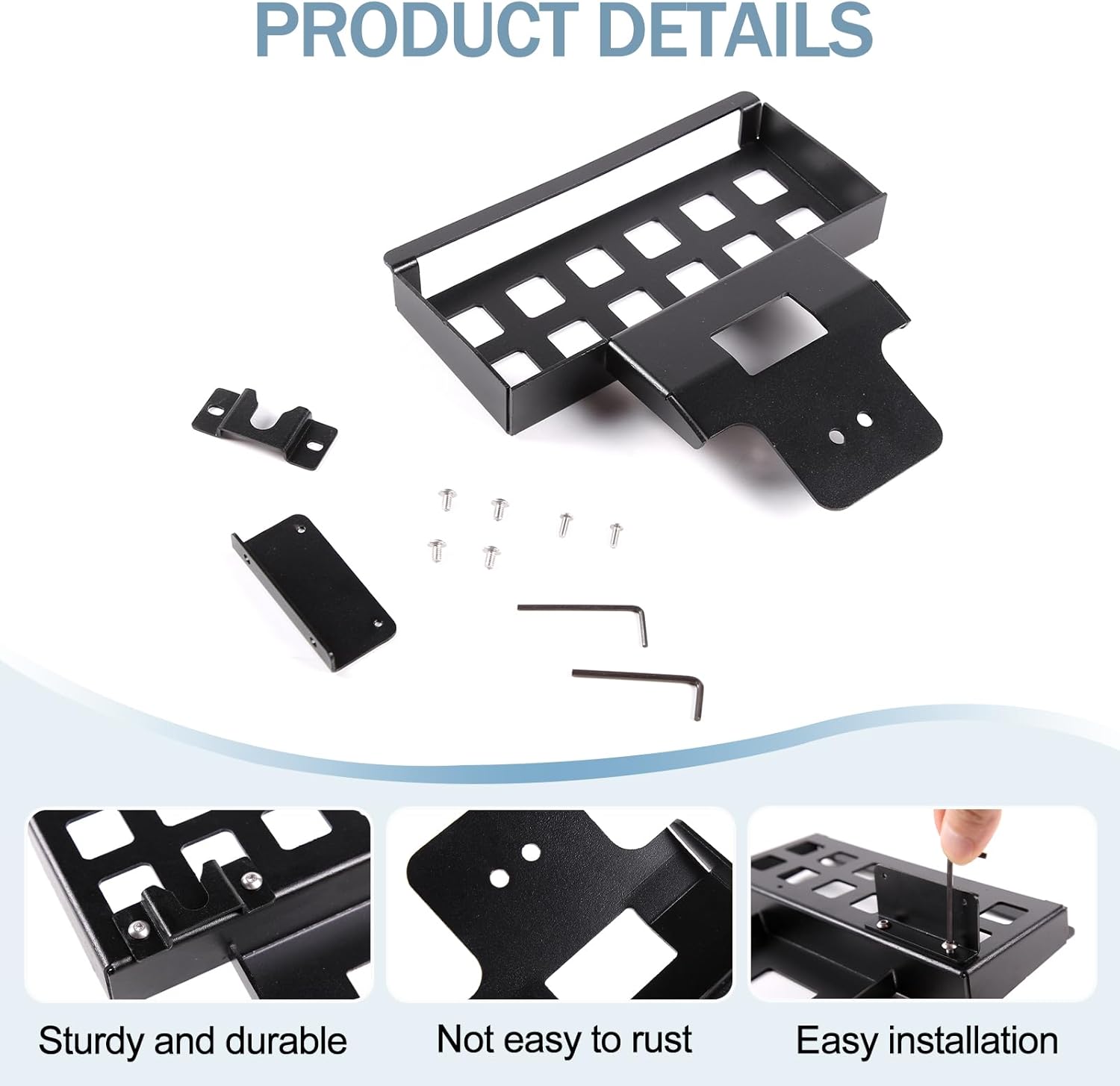 LLKUANG Rearview Mirror Storage Rack for Toyota FJ Cruiser 2007-2021 Aluminum alloy Car Inner Rearview Mirror Multifunctional Storage Frame(Left hand drive)