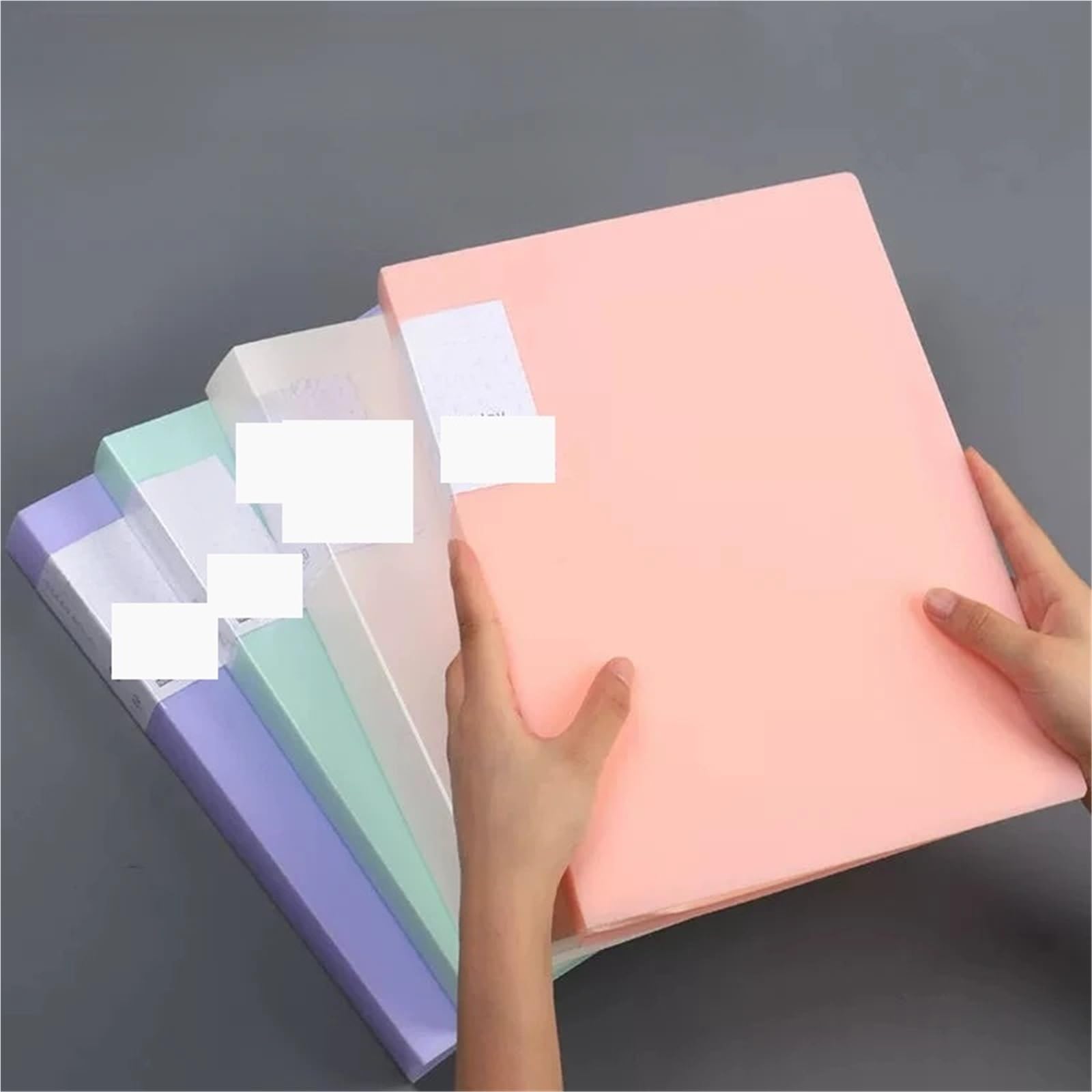Przezroczysty folder z tworzywa sztucznego, 3 szt. Przezroczysta teczka A4, wielokolorowa, wielowarstwowa dla. Biuro(Blu)