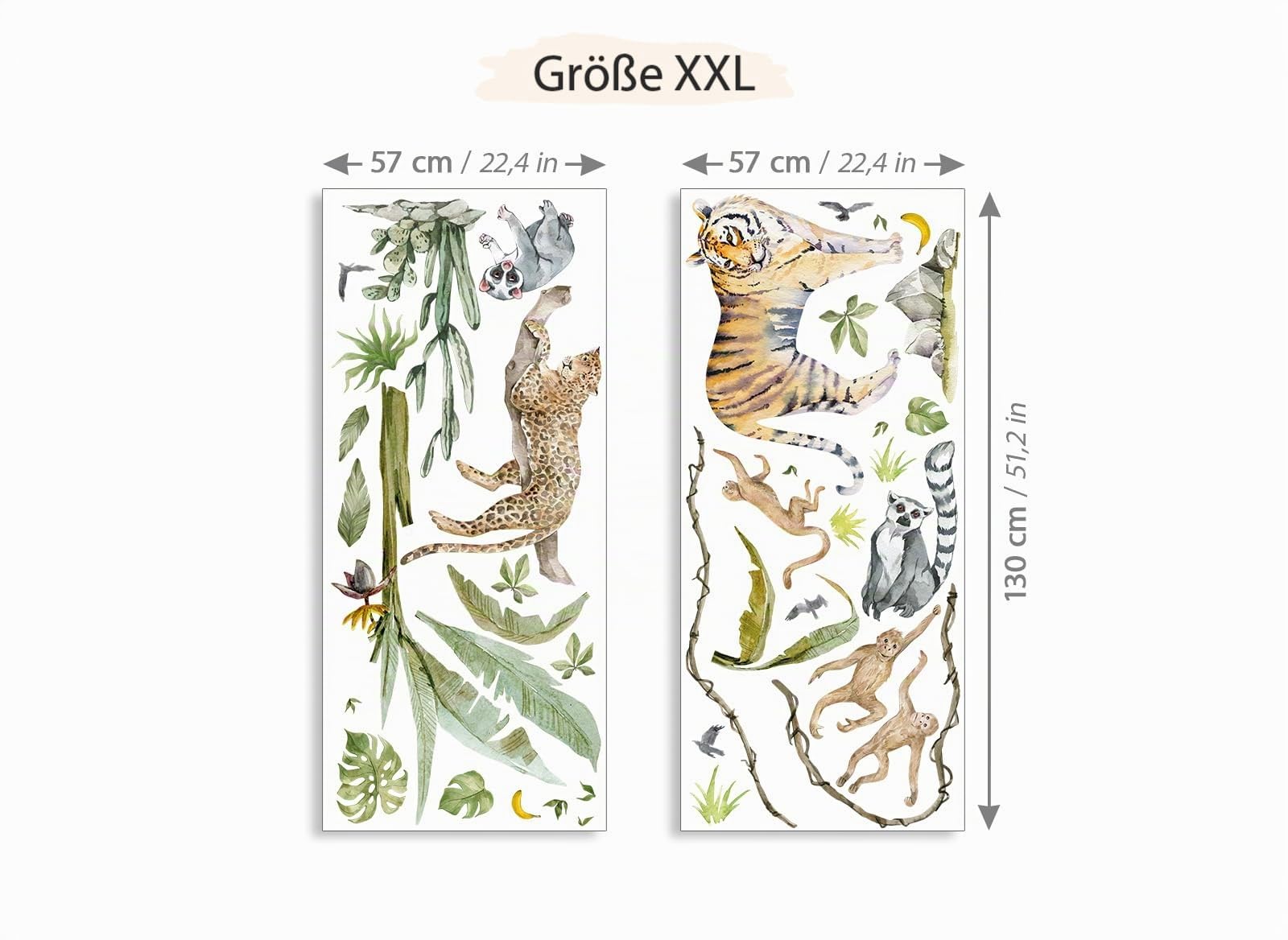 Grandora XXL Wandsticker Set Safari Baum Tiere Wandtattoo für Kinderzimmer DL768-5