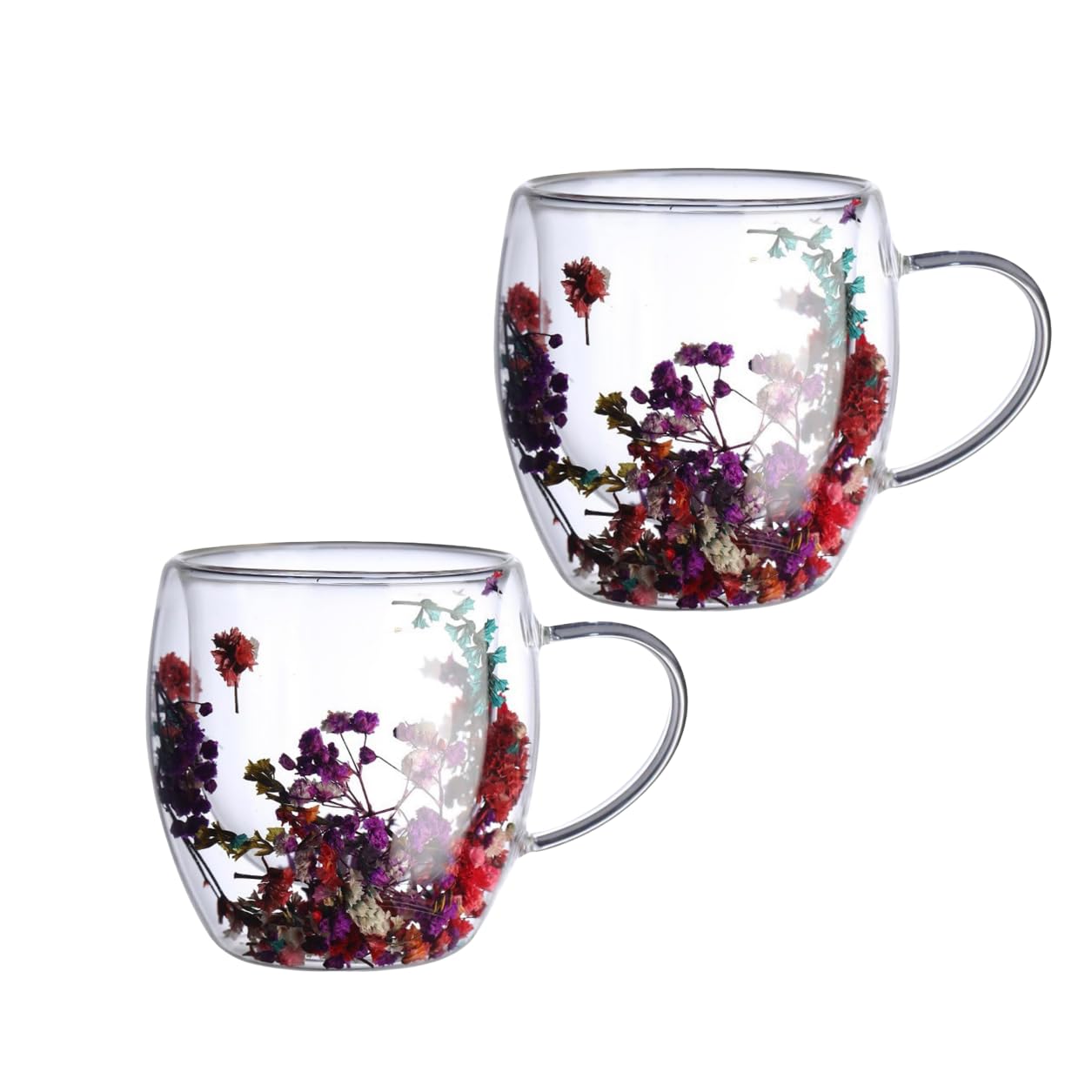 Doppelwandige Glas-Kaffeetassen Mit Blumen – Isolierte Becher Für Kaffee, Tee & Mehr (250 Ml / 350 Ml)