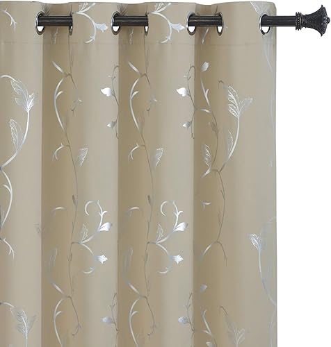 BUHUA - Cortinas opacas con estampado floral de vid para dormitorio, sala disponible en Yaxa Costa Rica