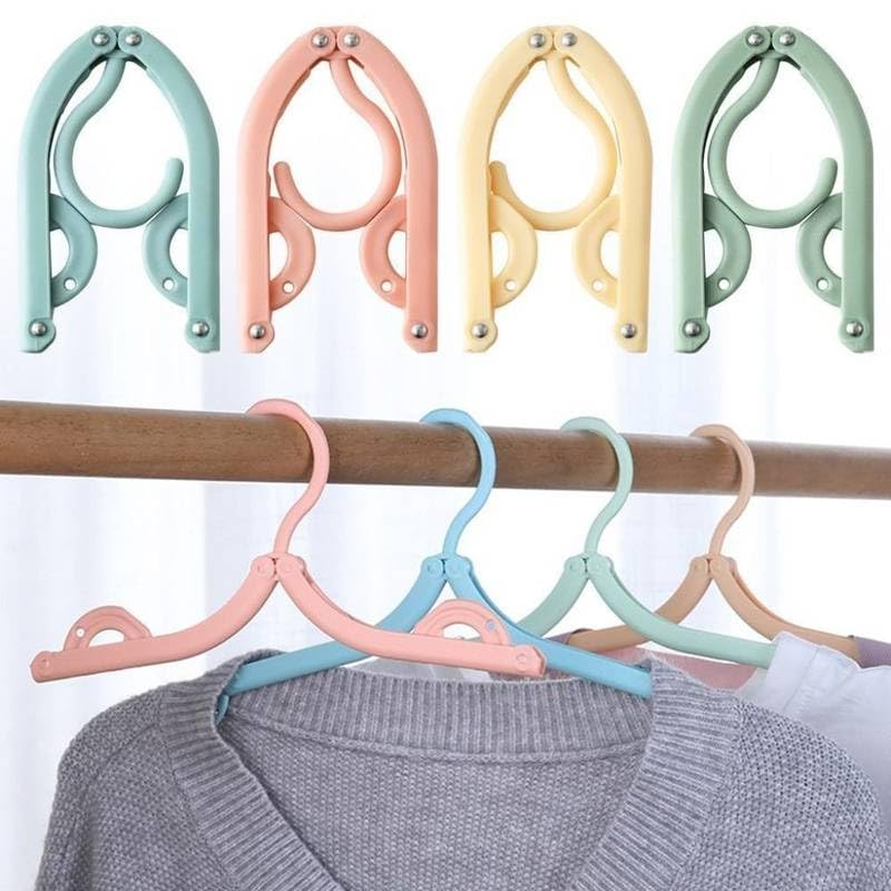 VGP RETAILS Portable Foldable Travel Clothes Hanger, Space-Saving, Lightweight, Multicolour, (Pack of 4)-image-13