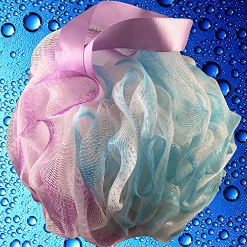 Loofah Bath-Sponge Swirl-Set-Xl-75G By Shower Bouquet: Extra-Large Mesh Pouf (4 Pack Color Swirls) Luffa Loofa Loufa Puff Scrubber - Big Full Lather Cleanse, Exfoliate With Beauty Bathing Accessories #TOP7