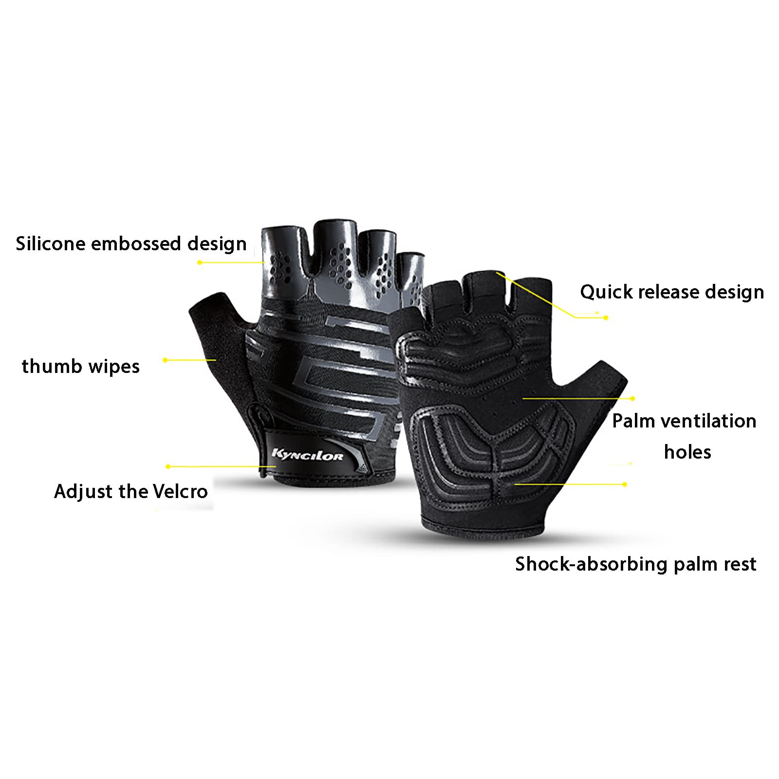 Estivi Guanti Ciclismo Senza Dita Guanti Bicicletta Mezze Dita Guanti MTB Silicone per Il Ciclismo Sport all'Aria Aperta Corsa Viaggi Alpinismo Guanti