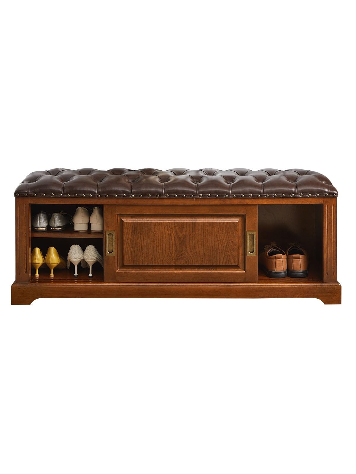 MYUYEE Shoe Bench Entryway- Shoe Changing Bench Can Sit And Wear Shoes Bench Home Door Solid Wood Multifunctional Entrance Porch Storage(80)