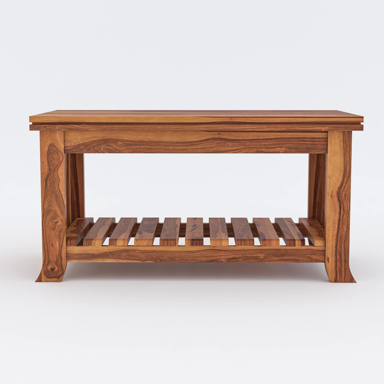 Sheesham Wood Centre Table for Living Room, Coffee Table, Teapoy, Solid Wooden Home Furniture (Design 1) 1