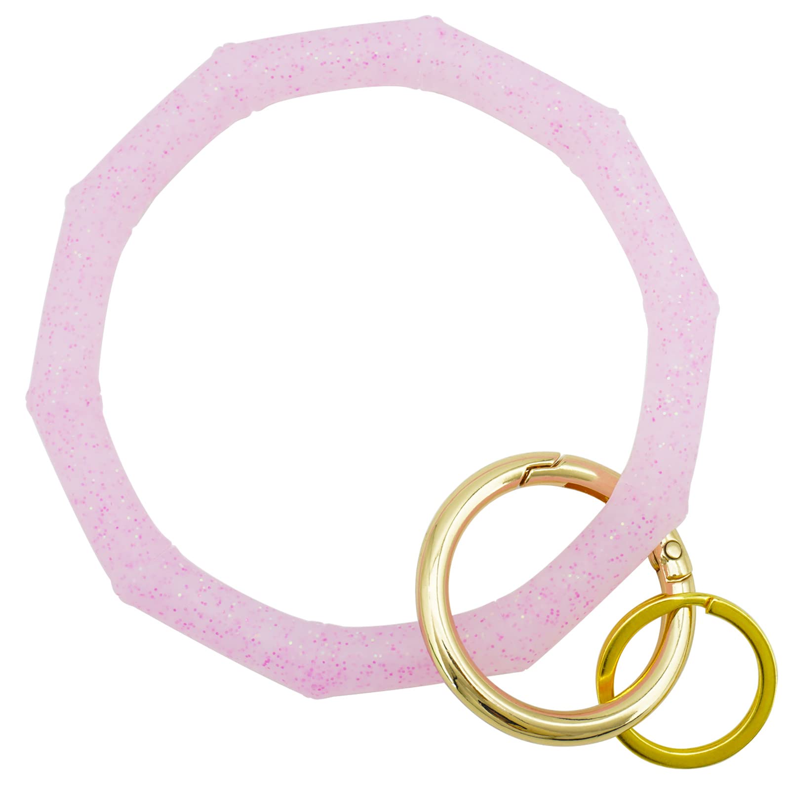 ETHOON Key Ring Bracelet Keychain Wristlet Keychain Bangle Bamboo Silicone Keyring for Women Girls