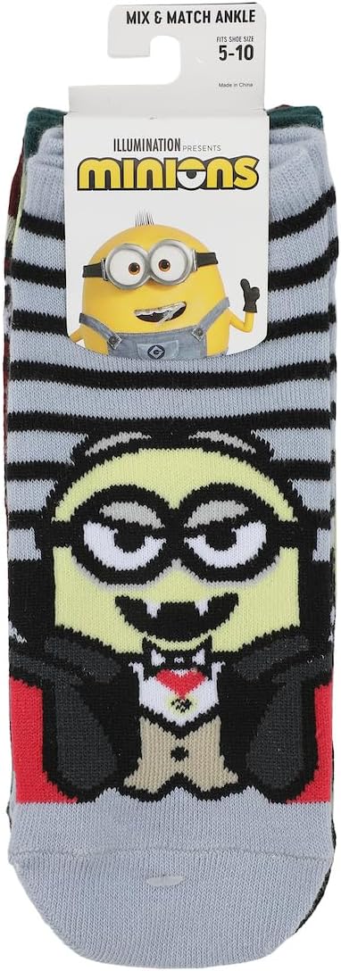 Bioworld Despicable Me Minions Classic Monsters Costumes Women's 5-Pair Ankle Socks - Image 7