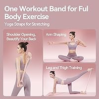 Vista 8 de Figure 8 Workout Resistance Band - 3 Elasticities Optional 20 30 40lb, Thicker Durable Arm Back Shoulder Exercise Elastic Rope Yoga Straps Pilates