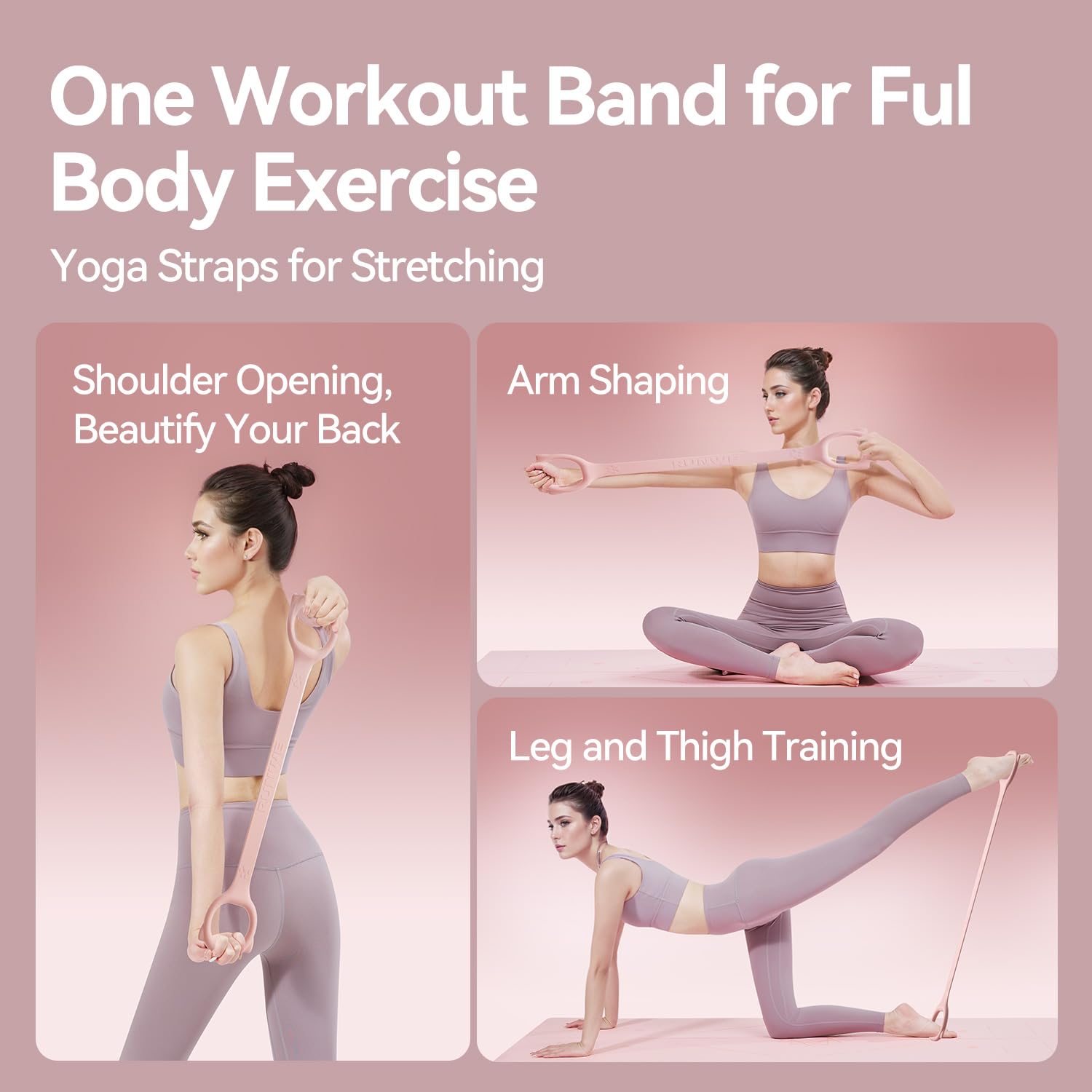 Figura 8 Banda de resistencia para entrenamiento, 3 elasticidades opcionales, 20, 30, 40 libras, más gruesa y duradera, para brazo, espalda, hombro, ejercicio, cuerda elástica, correas de yoga