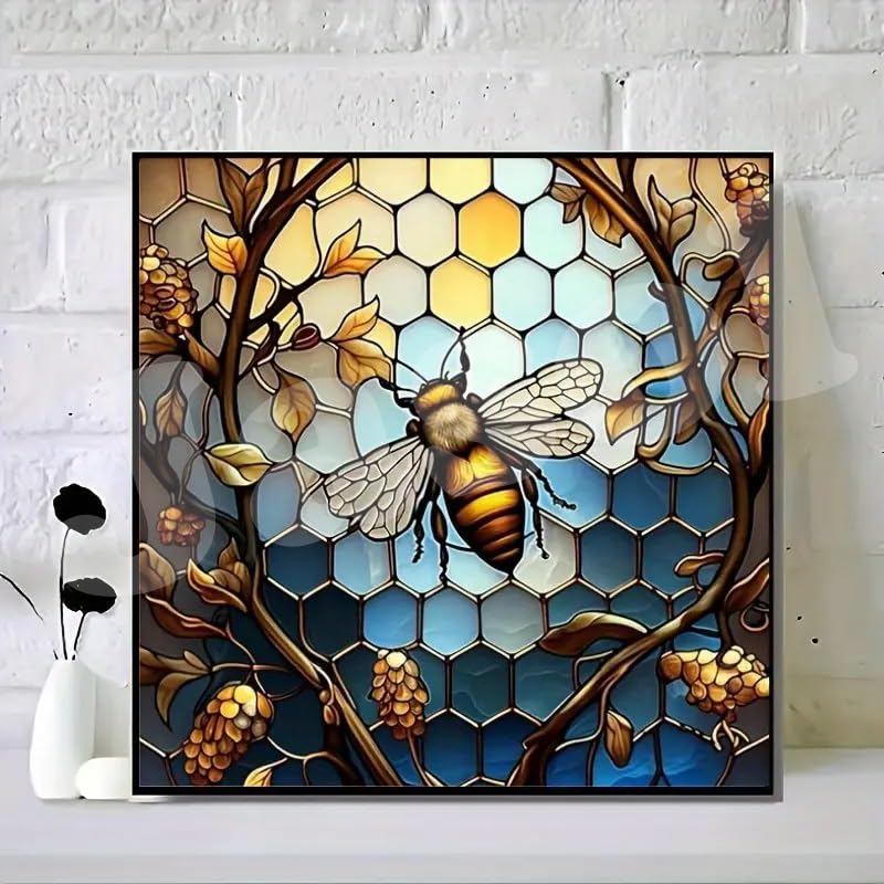 Image of Jasol Diamond Painting Kit, 40x30 Cms, Full Drill, 5D Crystals, Home Wall Decor Gift Set (Honey Bee M45607)