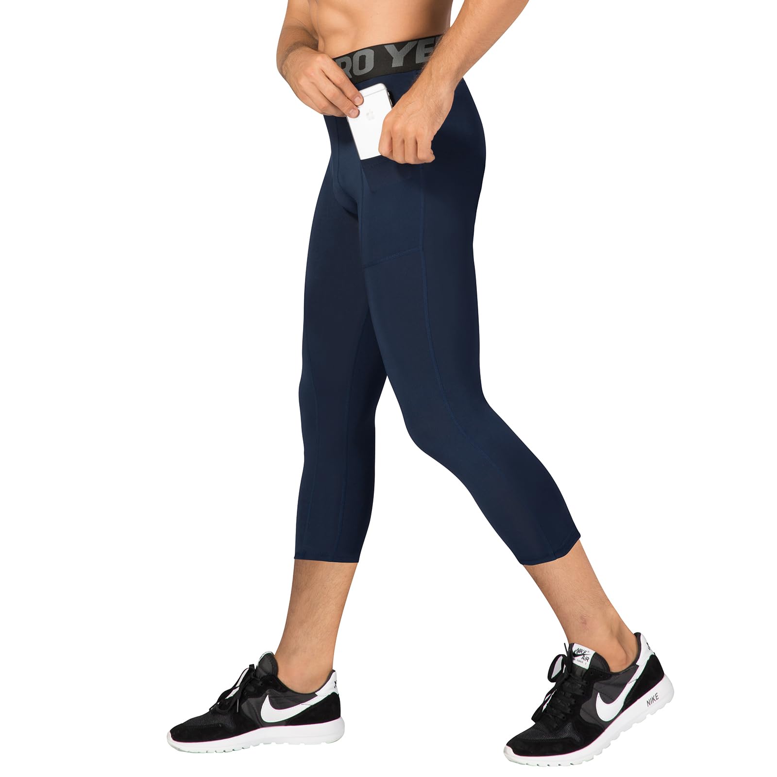 HomyComy Legging Homme,Running Pantalon Sport Collant Séchage Rapide Baselayer Long Tight pour Gym Jogging Cyclisme