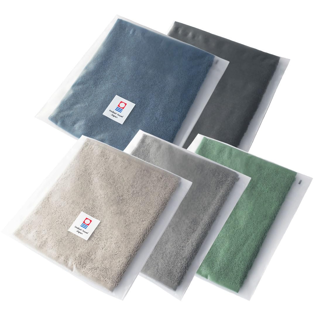 TAVARAT Imabari Towel Handkerchief Set of 5 Cotton Solid Colors Japan