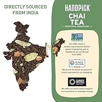 Vista 4 de HANDPICK Masala Chai - Bolsas de té (100 unidades) fuertes, robustas y aromáticas, mezcladas con especias exóticas, canela, pimienta negra, clavo