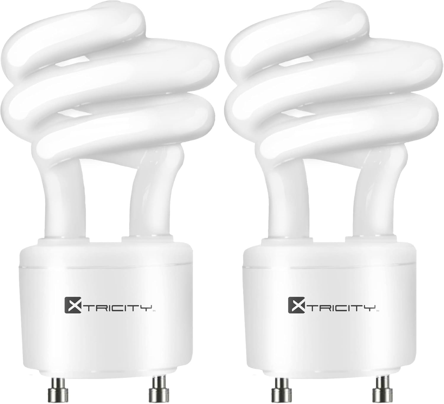 Xtricity Compact Fluorescent GU24 Light Bulb, T2 Spiral CFL, 2 Prong Light Bulbs, 2700k Soft