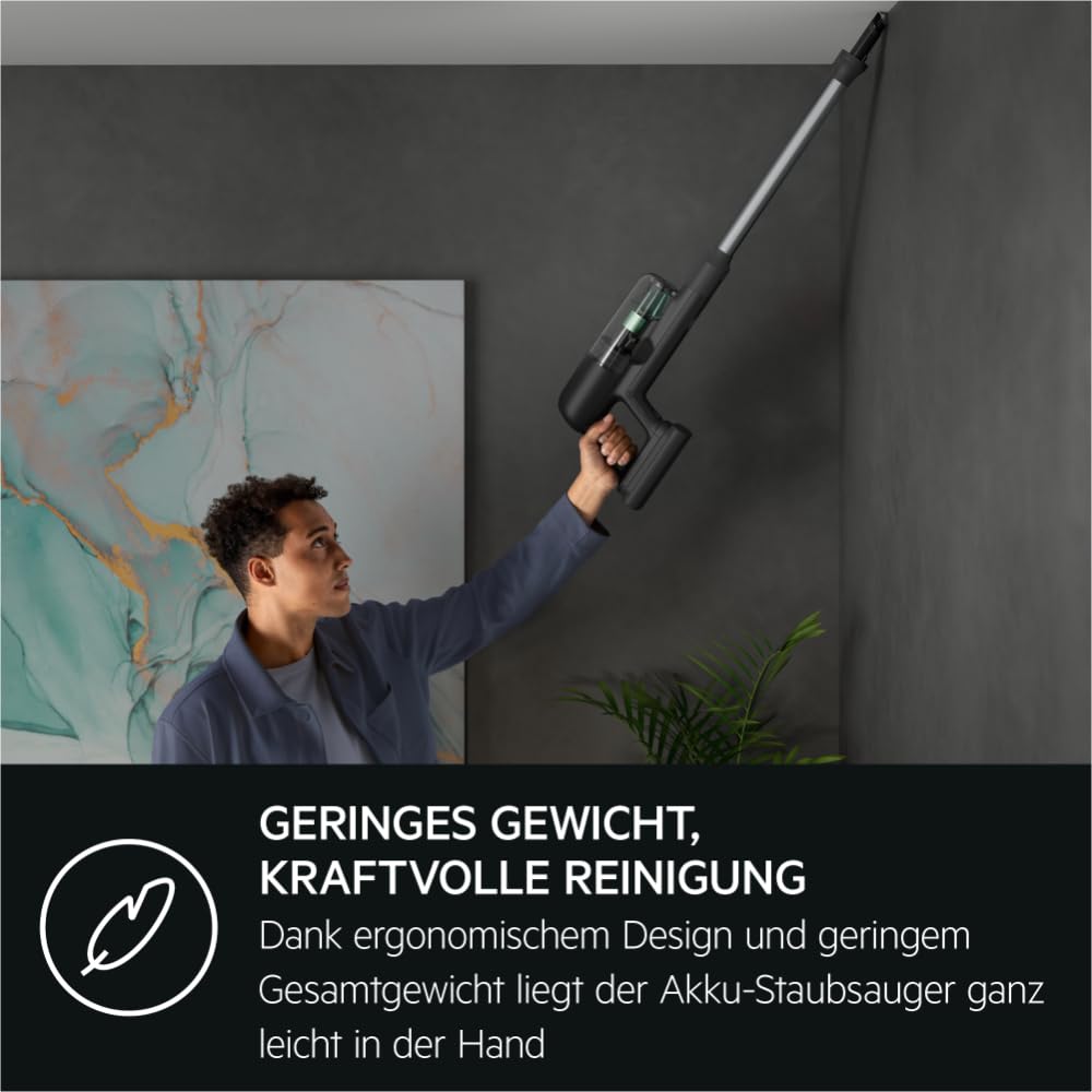 AEG Serie 7000 ÖKO Akku-Staubsauger, extra Kraftvoll, Ultraleicht 2,2kg, Ergonomisch, 70% Recyclingmaterial, bis zu 50 Min, 120m², 2in1, 5-Stufige Filtration, alle Böden, Automatik, grau, AP71UB14AM