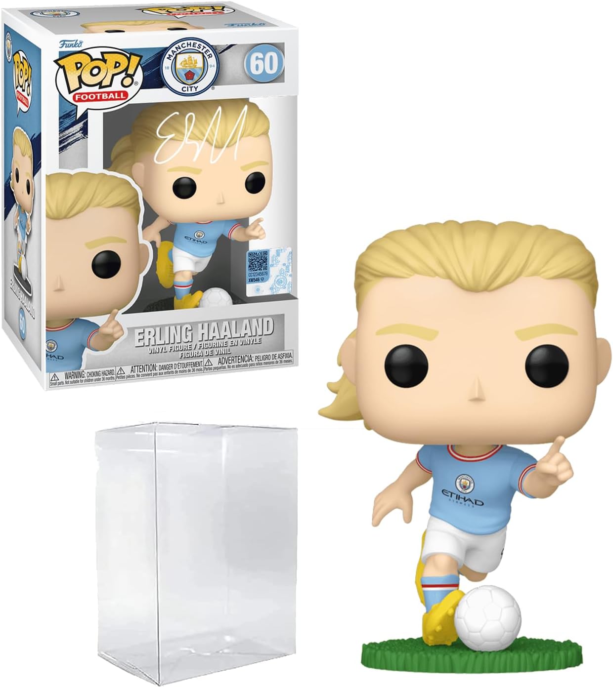 Erling Haaland #60 Facsimile Signed Reprint Laser Autographed Funko POP! Soccer Manchester City Figurine with Protector Case - Image 2