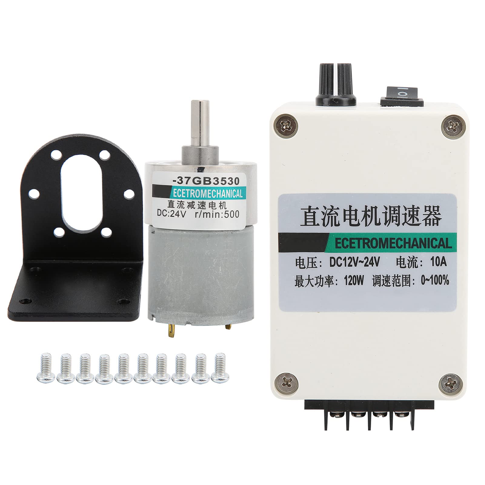 Motore di Ingranaggi CC a Bassa velocità Magneti Permanente a Torsione Grande 24V XD37GB3530 Governatore Staffa (500 giri/min/min)