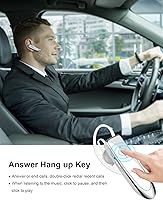 Vista 6 de New bee Auricular Bluetooth V5.0 Auriculares inalámbricos manos libres con micrófono 24 horas Auriculares de conducción 60 días tiempo en espera