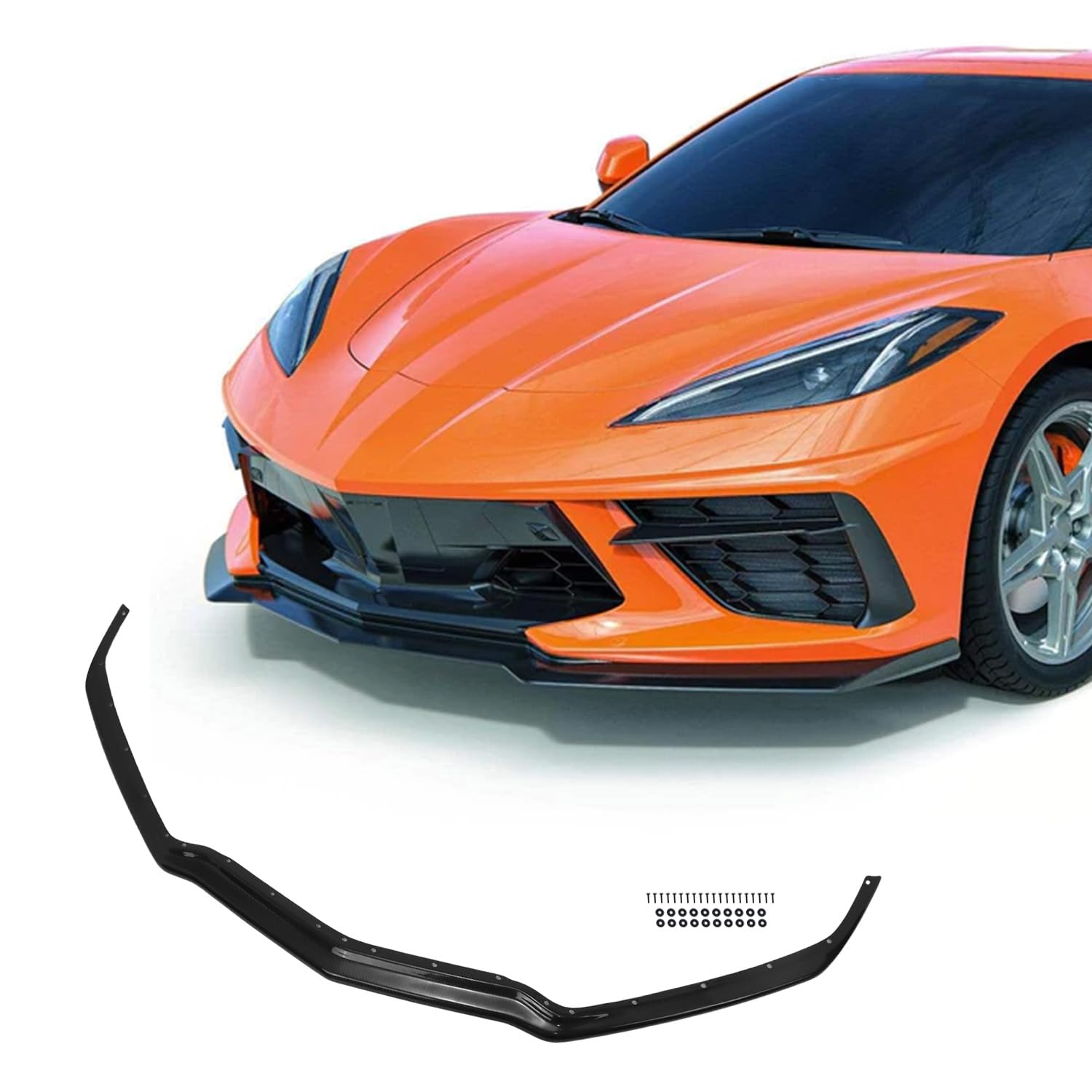 Photo 1 of NUBEHONE 100% Carbon Fiber Front Bumper Lip Splitter Fit for 2020-2025 Corvette C8 Stingray Z51?One-Piece Front Spoiler 1VM Style OEM #84869770