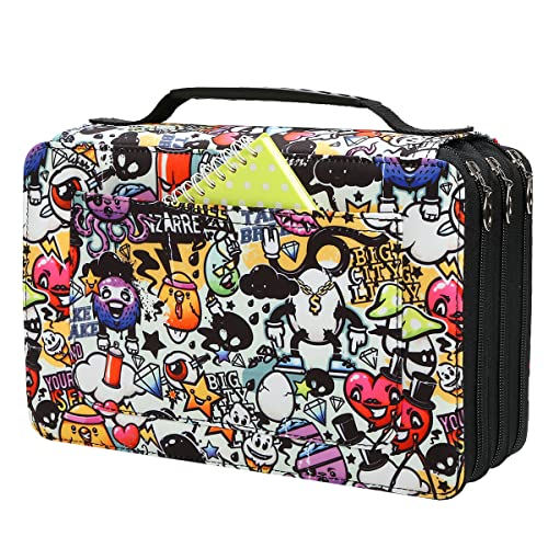 Image of Lbxgap 102 Slots Marker Pen Organizer Case w /Handle | Portable Multilayer Holder for Watercolor Pencils & Gel Pen Markers for Artists, Sketching, Drawing