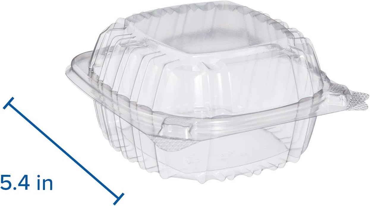 DART C53PST1 OPS 5 in Clear Hinged Container, 5.3 X 5.4 in (Case of 500) - Image 2