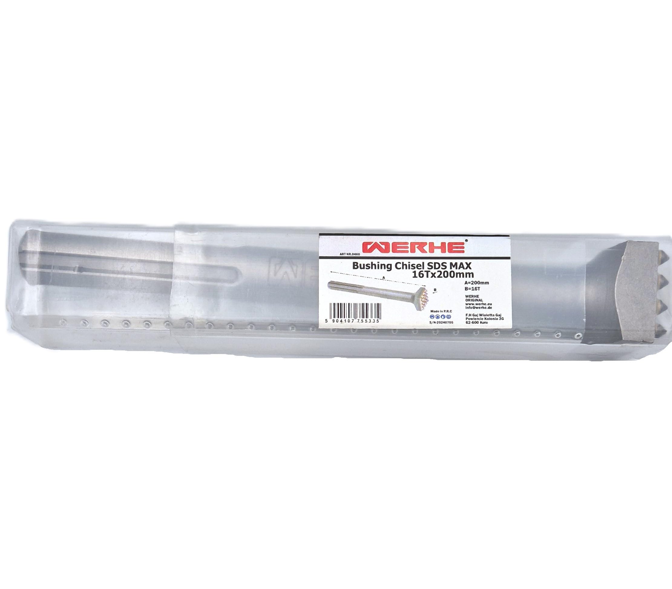 Scalpello a punte WERHE SDS MAX 16 denti, 200 mm – Per la lavorazione di calcestruzzo e pietra