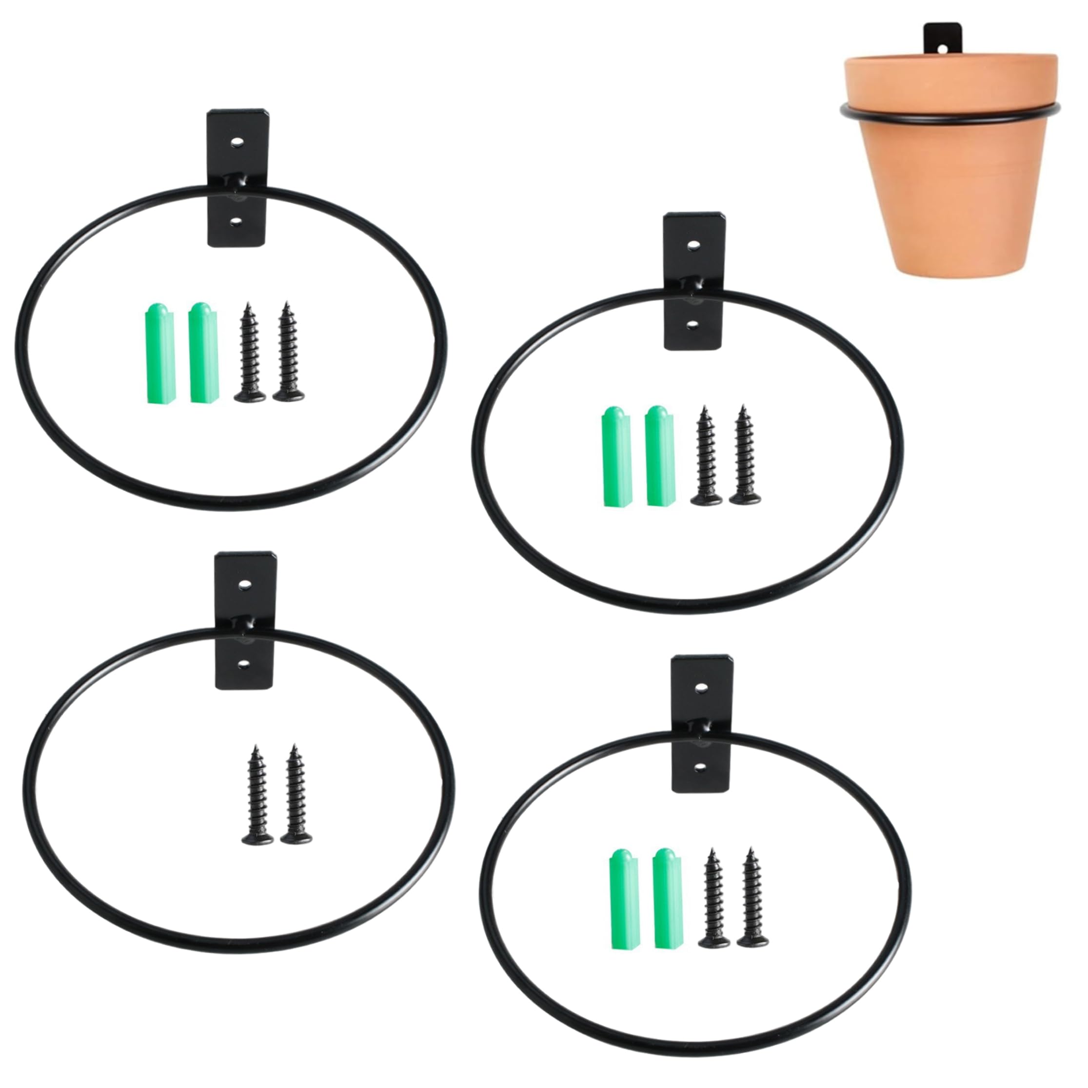 Support mural pour plantes lot de 4 cintres ronds en fer de 6 pouces pour balcon