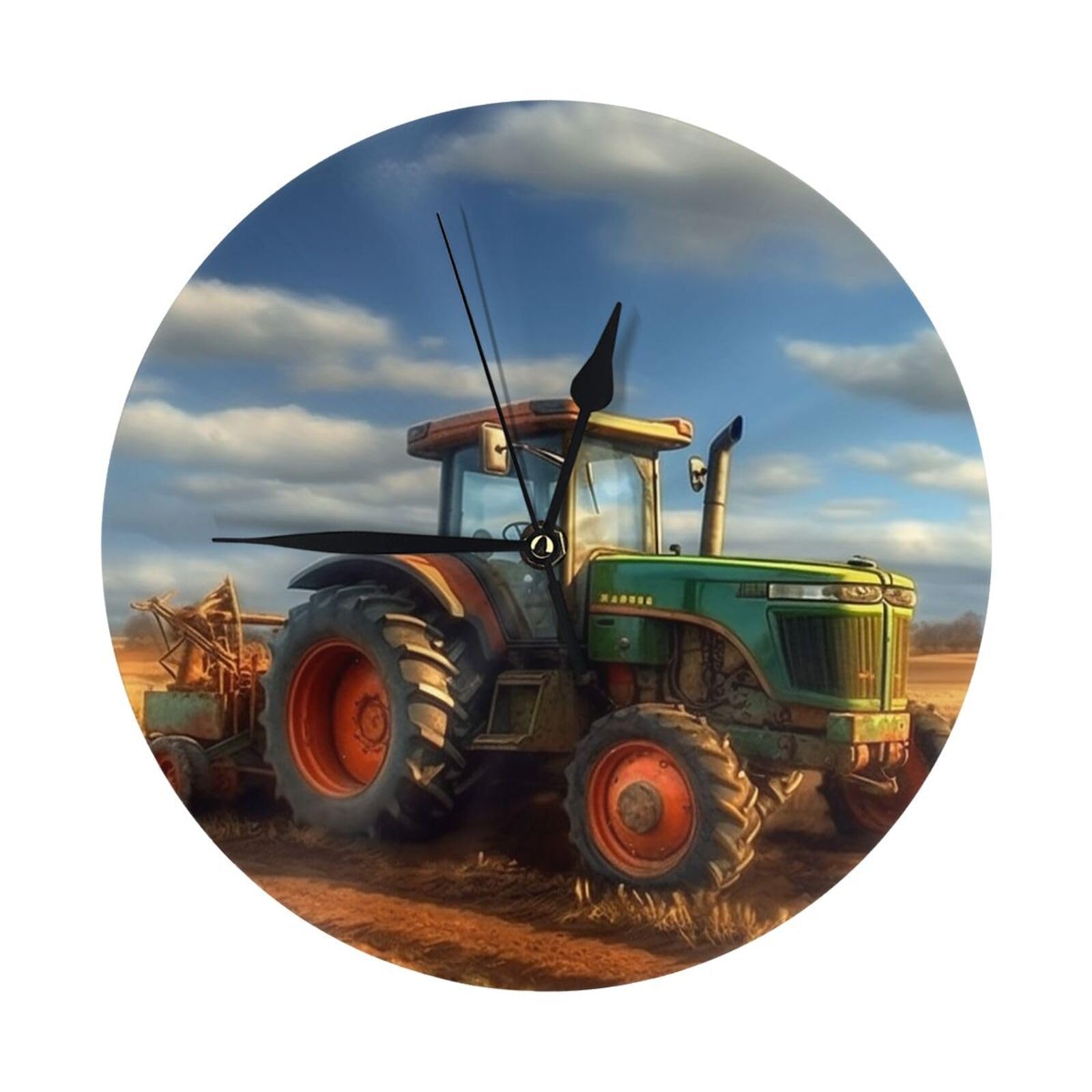 Horloge murale moderne tracteur 25,4 cm sans bruit pour la maison