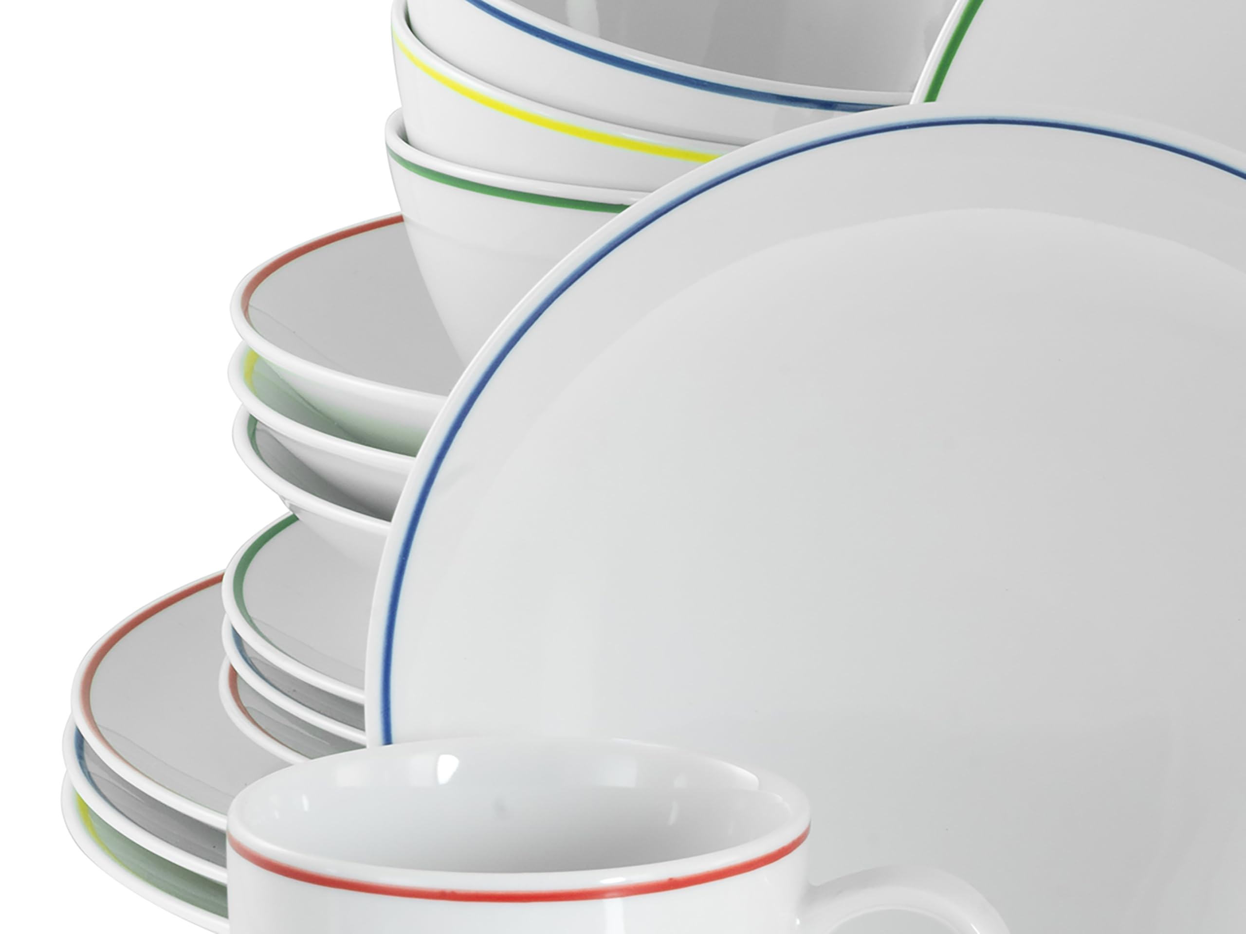 CreaTable, 24055 Luna Color Line - Vajilla de 20 piezas para 4 personas (porcelana, apta para lavavajillas y microondas, producción de calidad)