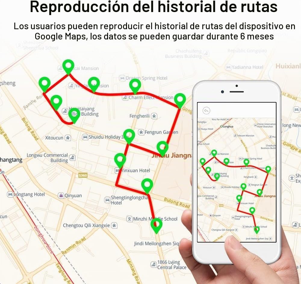 Winnes Localizador GPS para Coche 150 Días de Espera,Seguimiento en Tiempo Real, múltiples Modos de Alarma, Adecuado para antirrobo de vehículos y Motocicletas, aplicación Gratuita TK905B