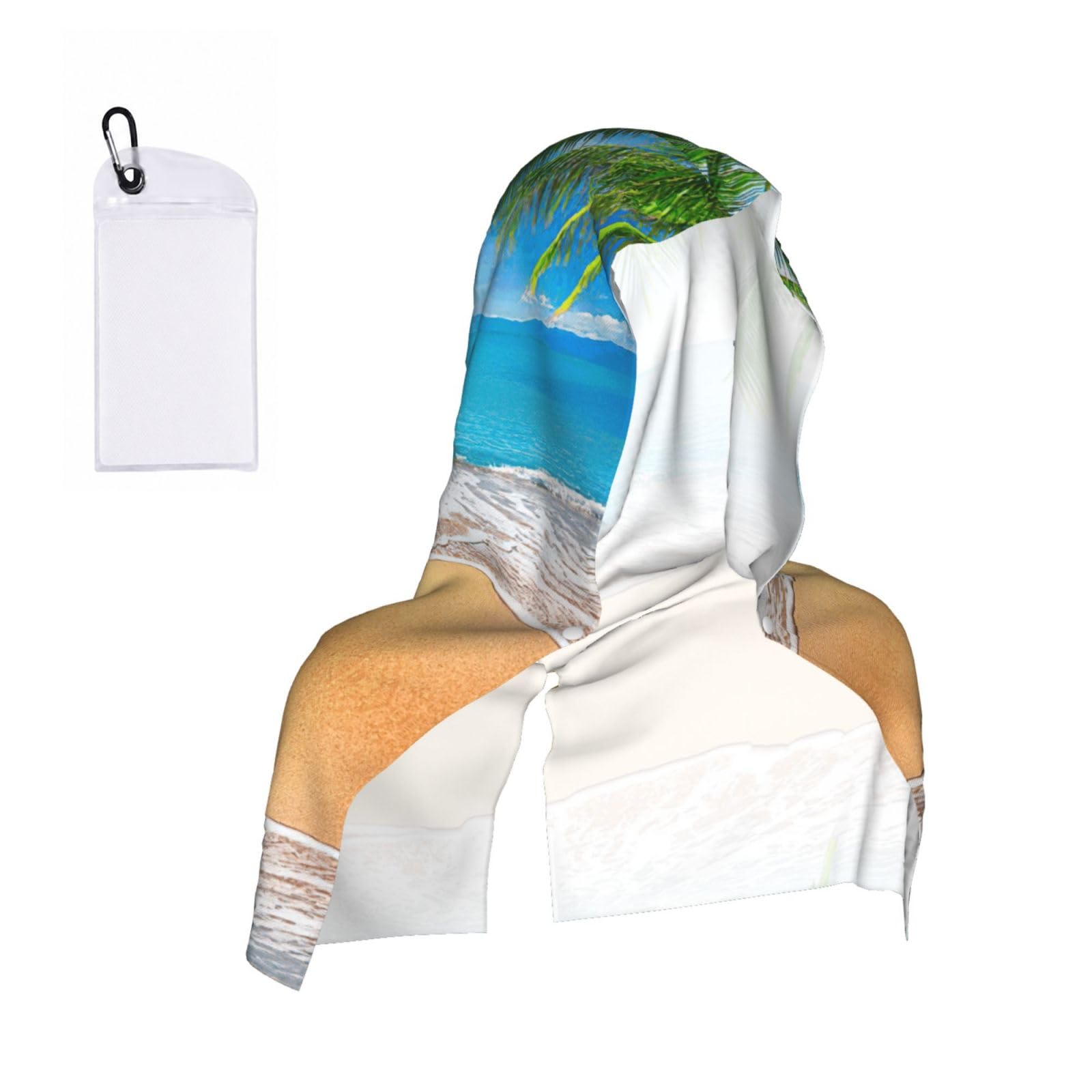 ZYJHYY Ocean Sea Beach Palm Leaves Print Unisex Swimming Towel Practical Camping Towel Skin-Friendly Cooling Towel For Workout Training