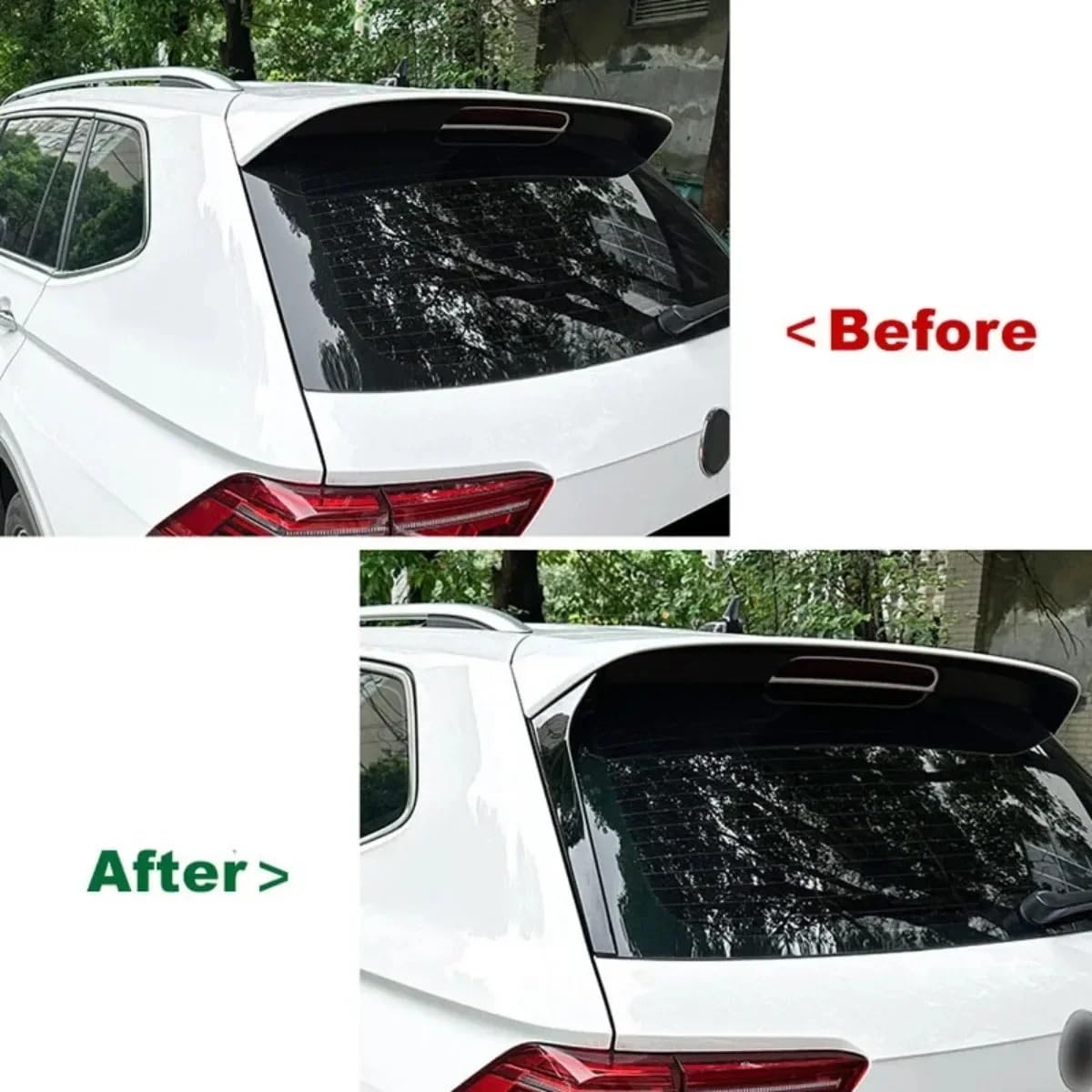 Spoiler dachowy Pasuje do Tiguan R-Line MK2 2017-2023 para błyszczący czarny rozdzielacz bocznego spoilera tylnego okna samochodu