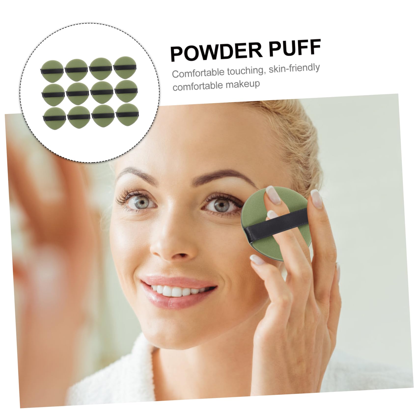 Healeved 12pcs Large Soft Makeup Puff Double-sided Wet Dry Powder Puff for Foundation Primer Skin-friendly Easy to Clean