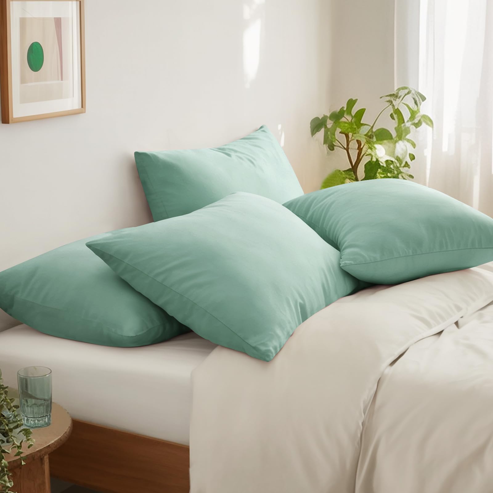 RUIKASI Green Pillow Cases 4 Pack - Image 2