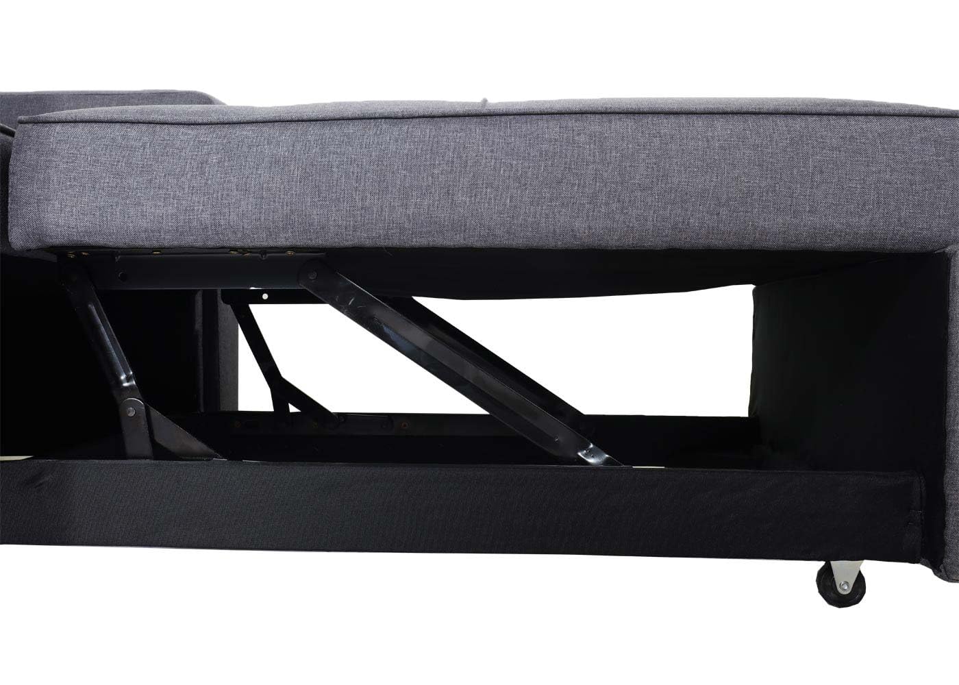 Mendler Fotel do spania HWC-L90AM, składany fotel z funkcją spania, łóżko dla gości, fotel relaksacyjny, powierzchnia do leżenia 197 x 103 cm, materiał/tkanina – ciemnoszary