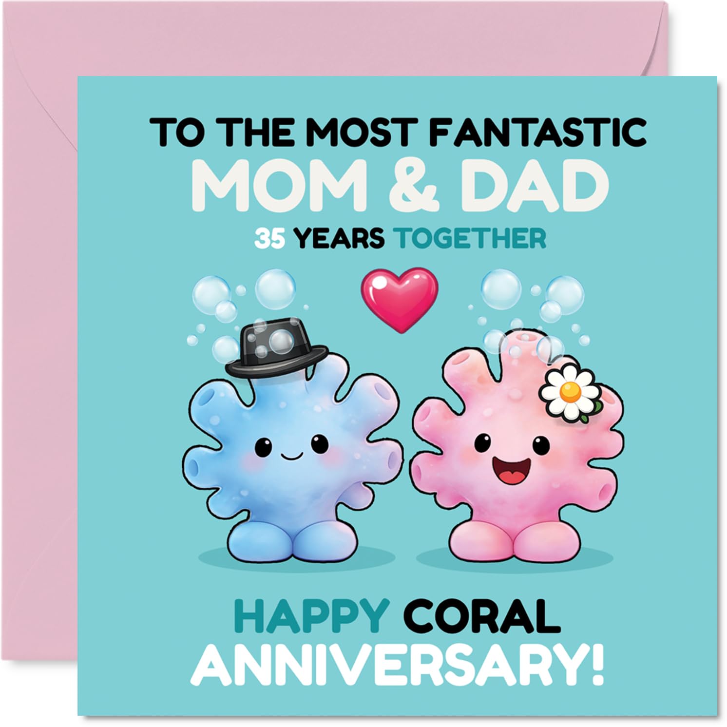 Cute 35th Anniversary Card for Mum & Dad, Celebrating 35 Years of Love
