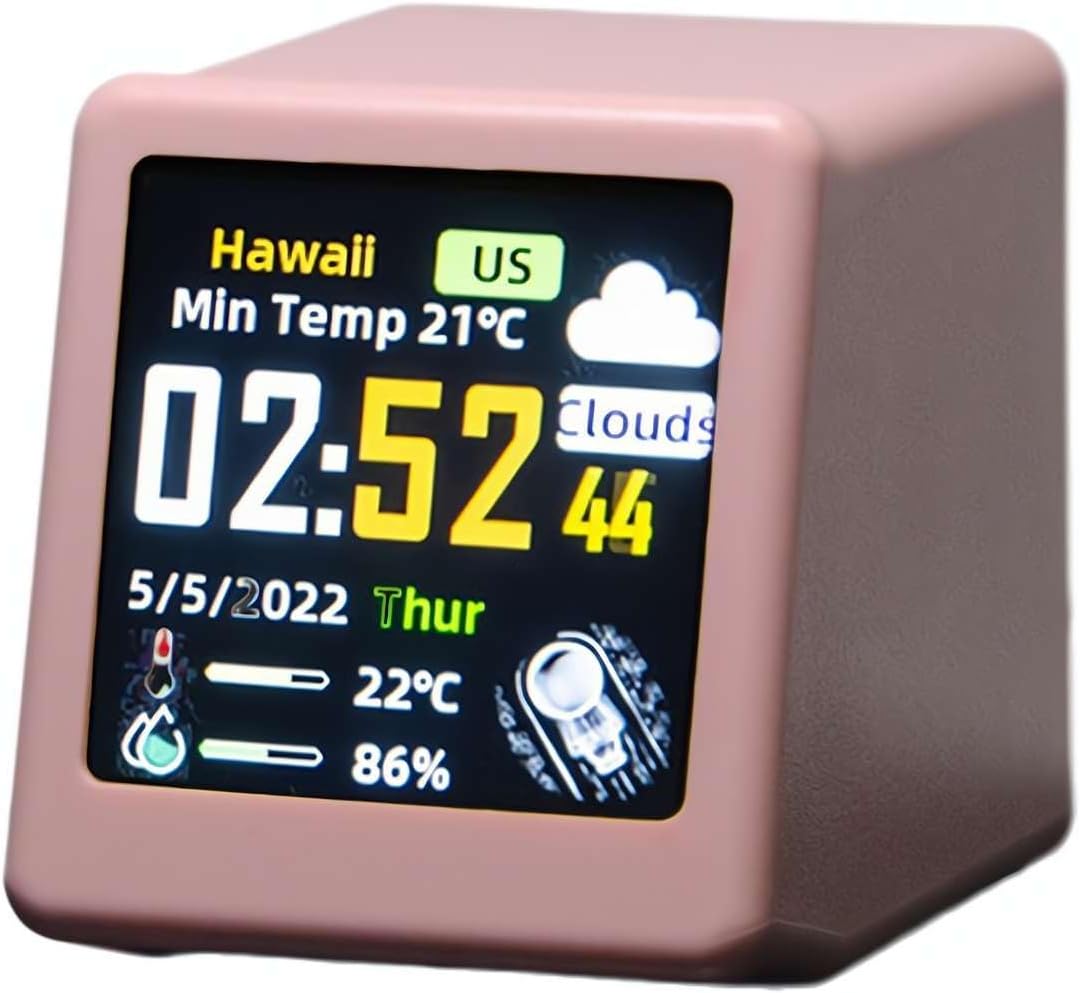 Amazon.com: GINTBN WiFi Clock for Desk Decor, Digital Clock DIY ...