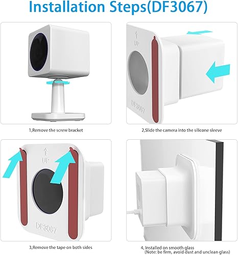 Miniatura 3 de HOLACA Soporte de ventana para Wyze Cam OG, soporte de montaje flexible adhesivo fuerte para soporte de teleobjetivo Wyze Cam OG (paquete de 2,
