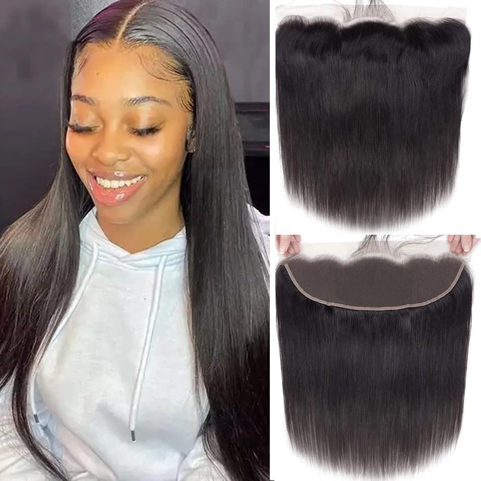 Cierre frontal de encaje transparente HD 13x4 barato recto 100% sin procesar brasileño virgen cierres de cabello humano para mujeres negras de oreja