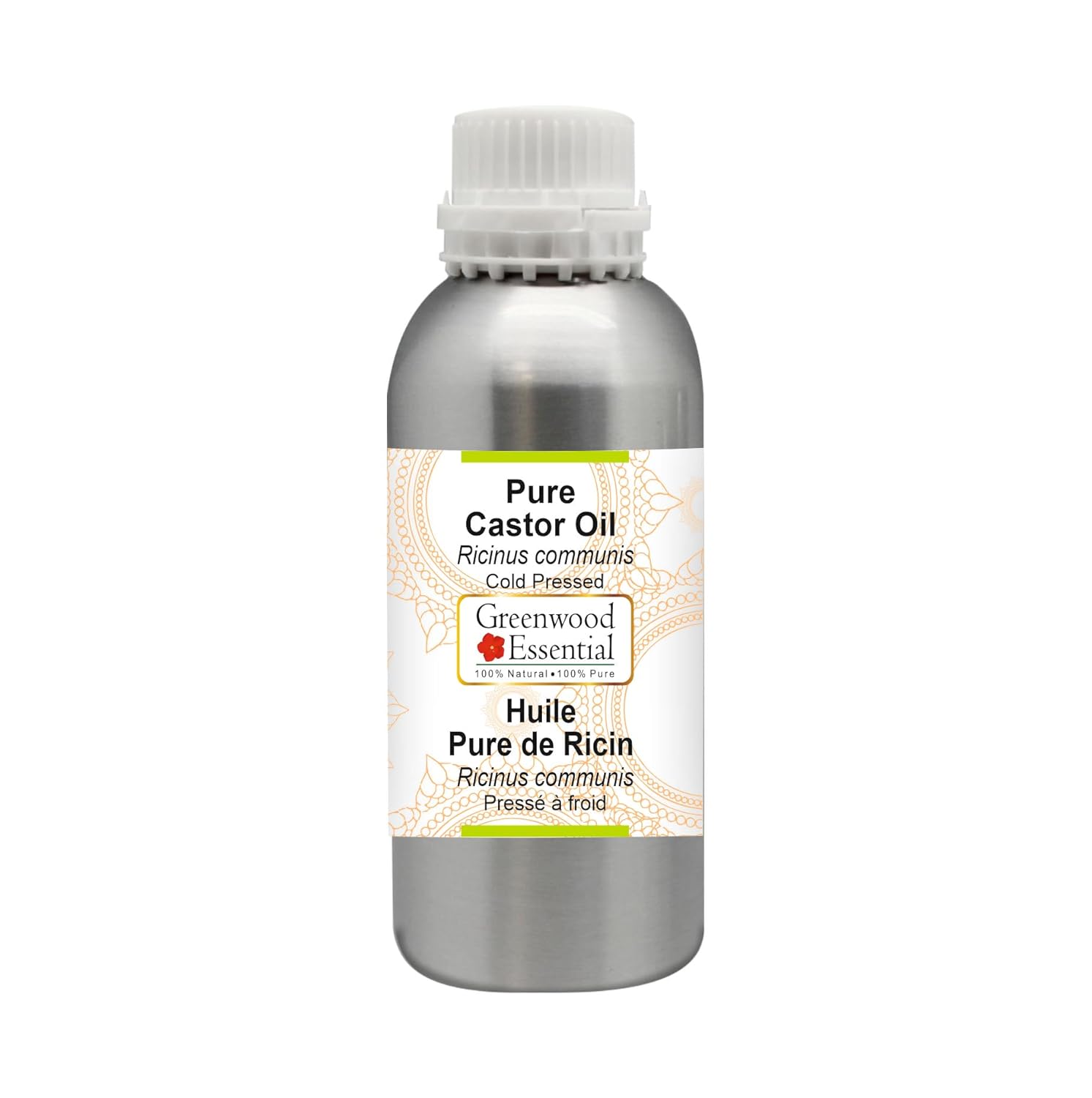 Greenwood Essential Pure Castor Oil (Ricinus communis) Cold Pressed 200ml (6.76oz)