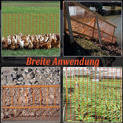 YRHome 1 x 30m Absperrzaun Kunststoff Orange Bauzaun Warnzaun Warnnetz mobiler Hundezaun Auffangnetz Wildzaun Fangzaun Sicherheitsnetz Fangnetz Baustellnetz Hühnerzaun Schutznetz für Garten camping