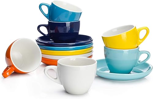 Vista 29 de Sweese - Tazas de porcelana con platillos (6 unidades), varios
