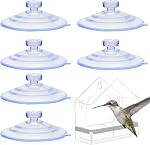 6-Pack Window Bird Feeder Suction Cups Replacement, 2.5 Inch/63mm Heavy Duty Clear Suction Cup Hangers without Nuts, Strong Grip Large Glass Window Suction Pads for Bird Houses, Feeders, Plants
