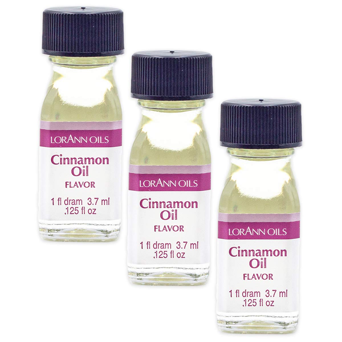 LorAnn Cinnamon Oil SS Flavor, 1 dram bottle (.0125 fl oz - 3.7ml) 3 Pack - includes a recipe