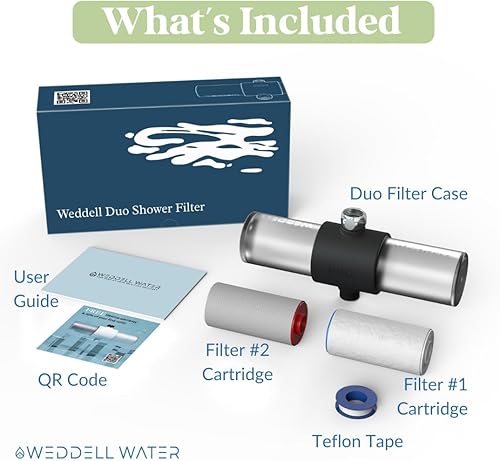 Miniatura 5 de Filtro de cabezal de ducha para agua dura, filtro de ducha de carbono multietapa de alto rendimiento para eliminar cloro, fluoruro, metales pesados,